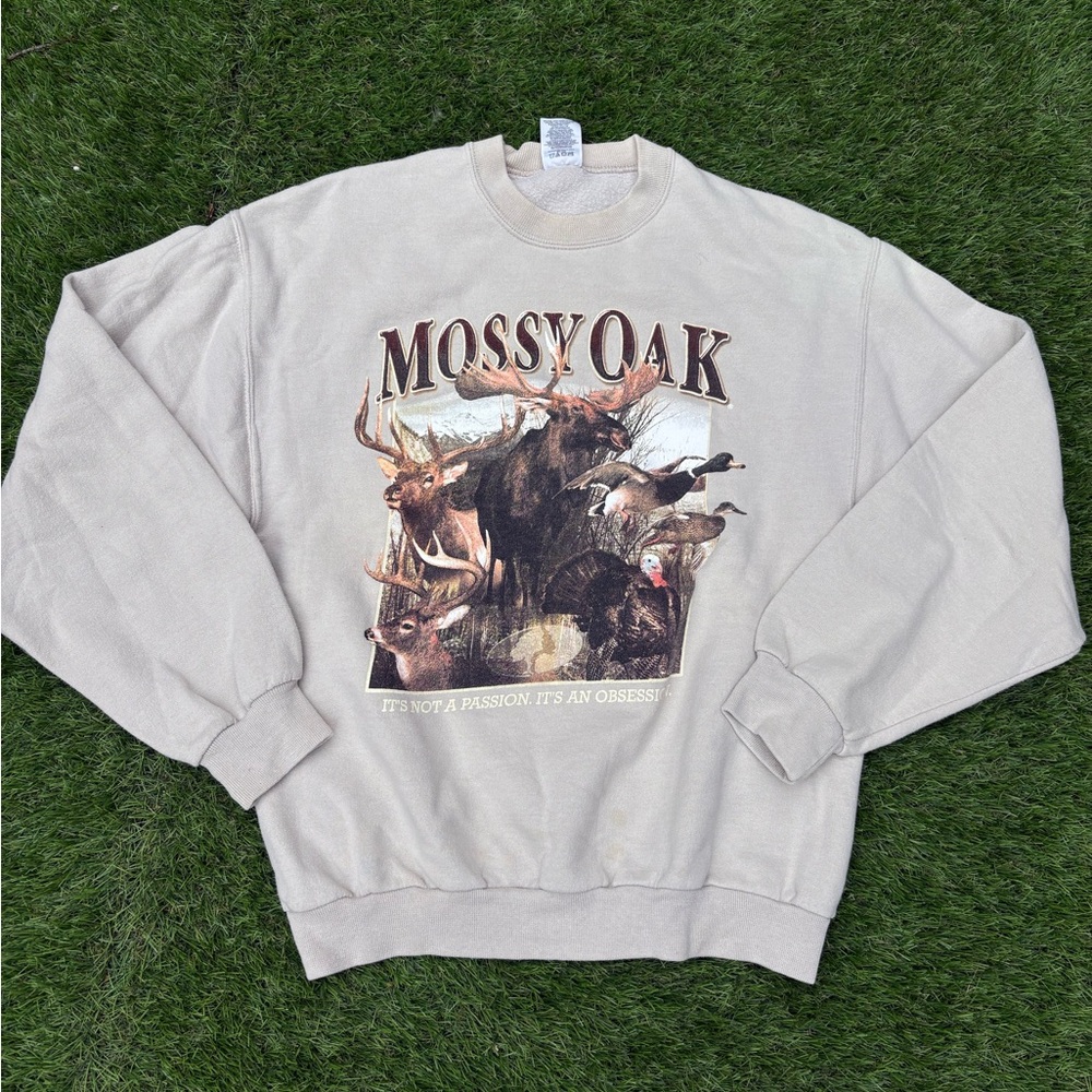 Jerzees Cream Crewneck Sweater with Classic Design